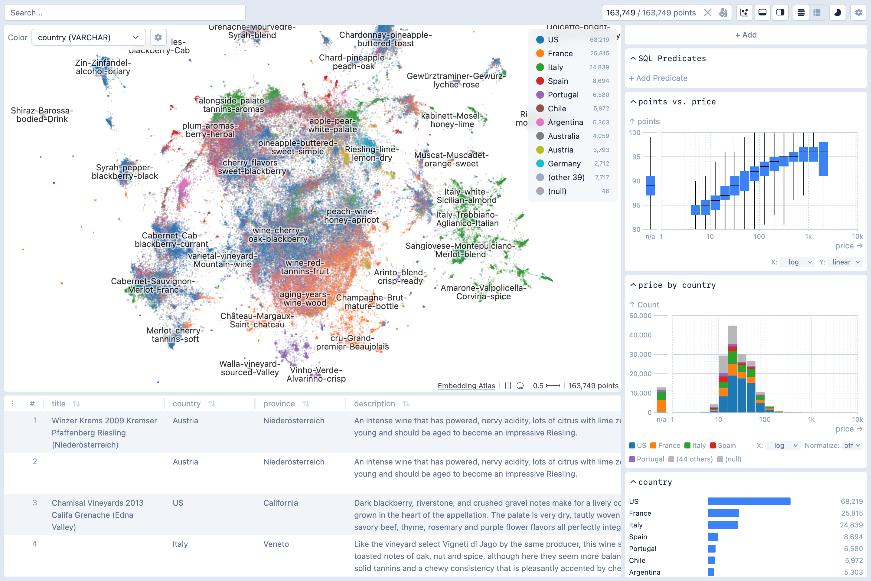 a screenshot of embedding atlas